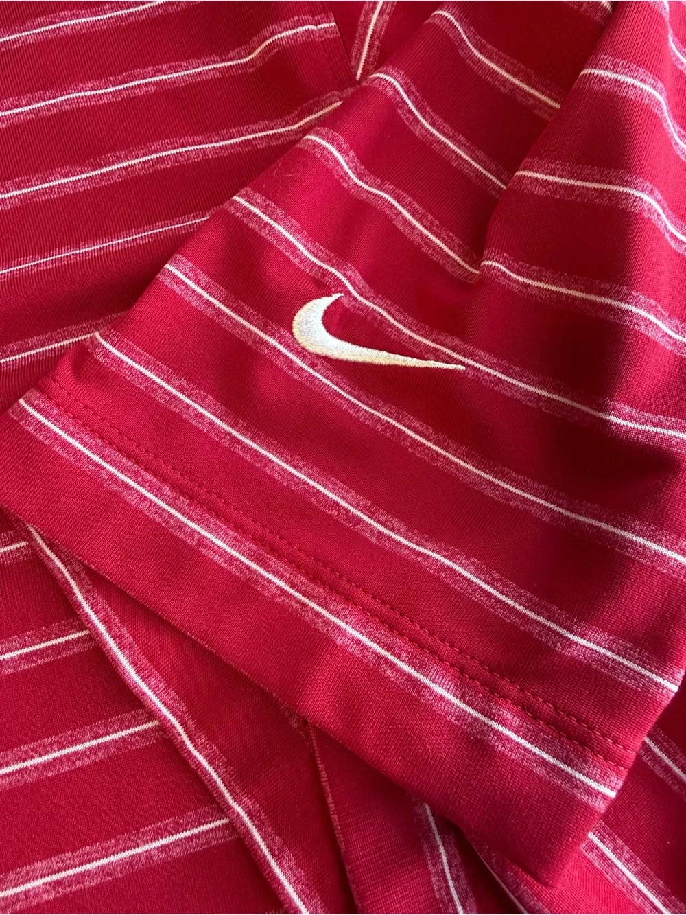 Nike Golf Dri-FIT Golf Polo Men’s Red White Striped Kapalua Logo Size XL